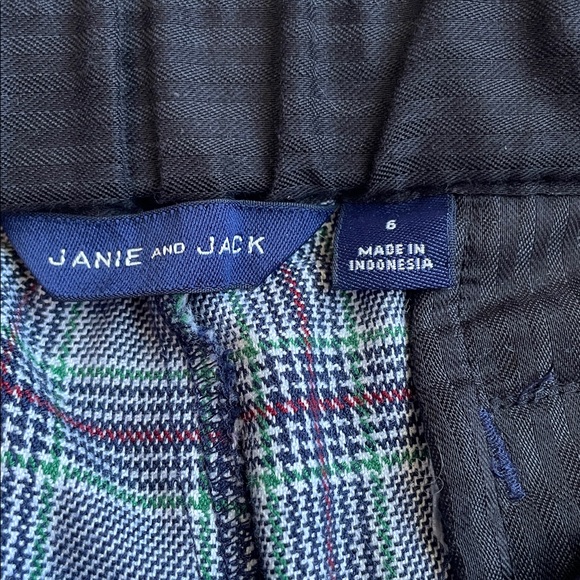 Janie and Jack Gray Plaid Jogger Dress Pants Boys Size 6 - Picture 3 of 10